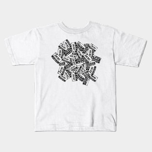 Music Cassette Tapes in Black and White Kids T-Shirt